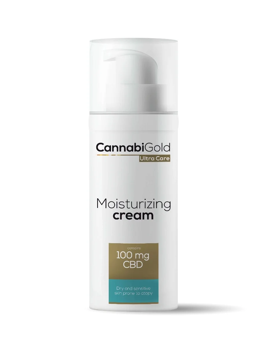 CannabiGold Ultra Care Mois Cream, krem nawilżający do skóry suchej i wrażliwej, 50 ml