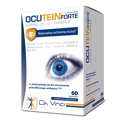 Ocutein Forte, Luteina 15mg + Omega-3, 60 kapsułek