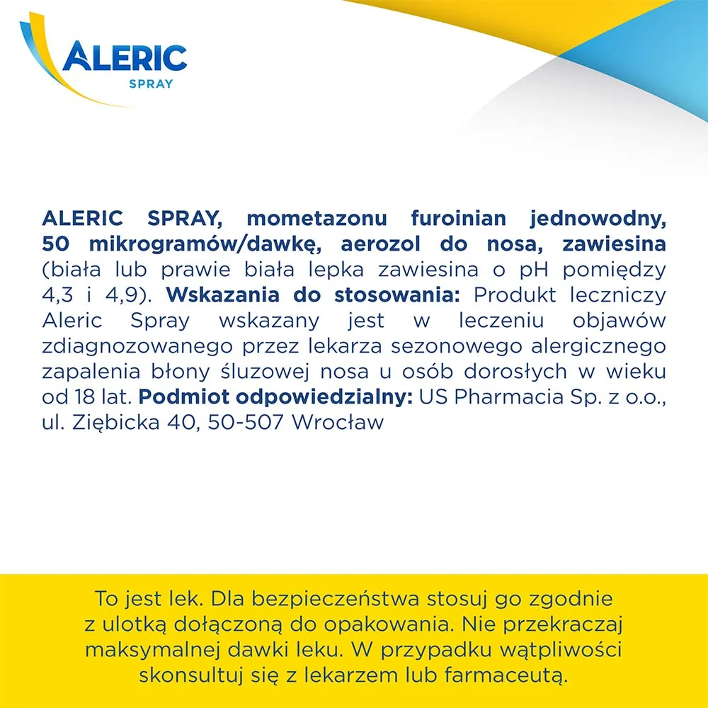 Aleric Spray 50 mcg/dawkę aerozol do nosa, zawiesina, 60 dawek