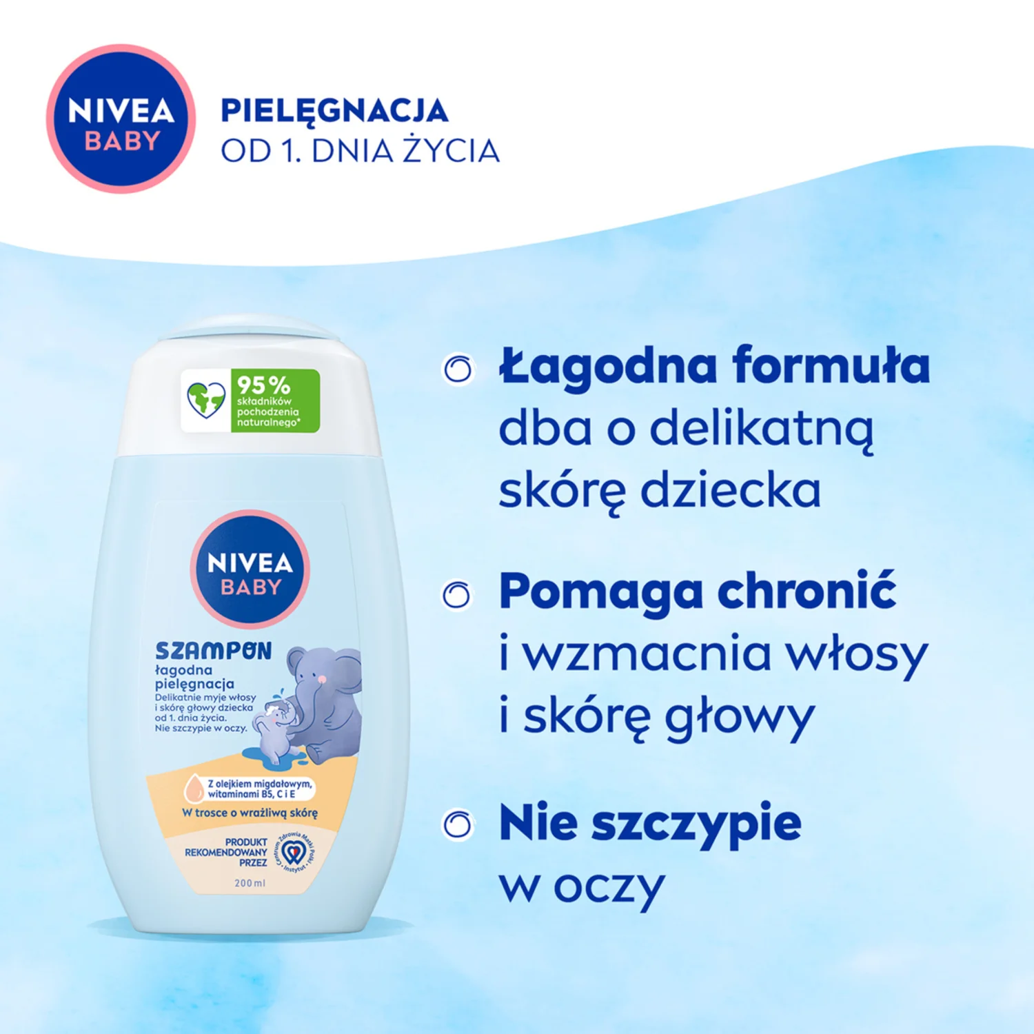 Nivea Baby łagodny szampon do włosów, 200 ml