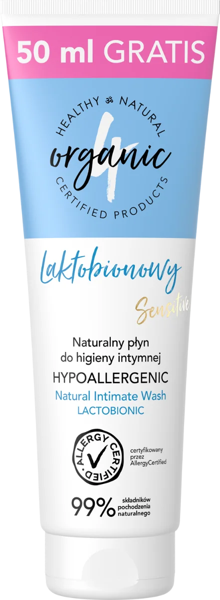 4organic, naturalny płyn do higieny intymnej laktobionowy w tubie, 200 ml + 50 ml