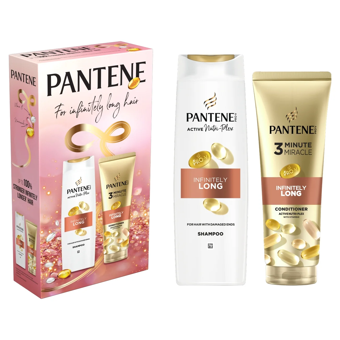 Pantene Pro-V Infinitely Long zestaw szampon do włosów, 400 ml + odżywka do włosów, 220 ml