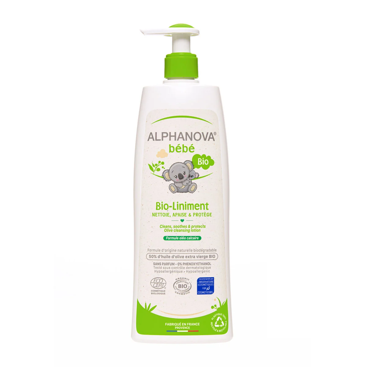 Alphanova Bebe, oliwka organiczna do mycia i kapieli, plyn, 500 ml