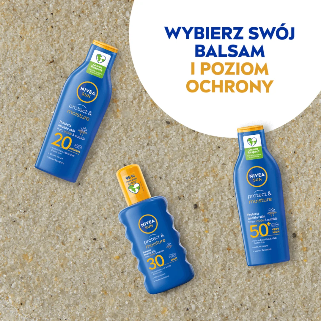 Nivea Sun Protect & Moisture nawilżający balsam do opalania SPF 50+, 200 ml