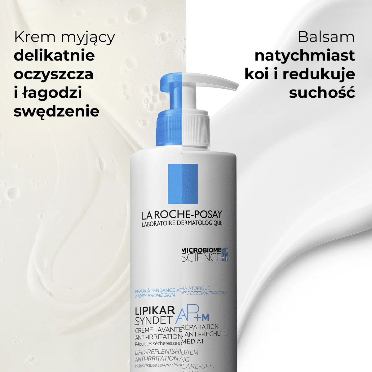 La Roche-Posay, Zestaw Lipikar Syndenet, 400 ml + Lipikar Baume AP+M, 400 ml 