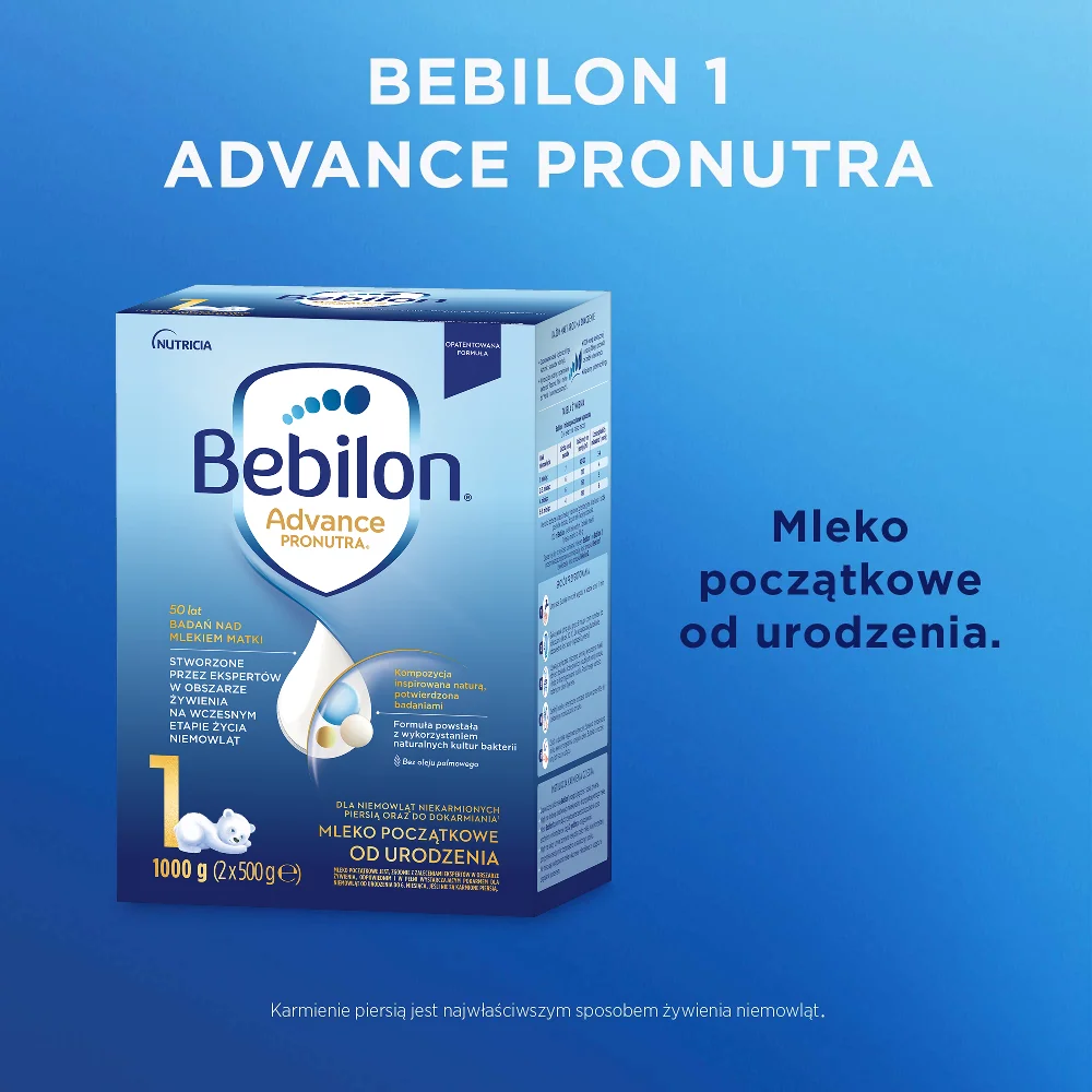 Bebilon 1 Advance Pronutra mleko początkowe od urodzenia, 1000 g