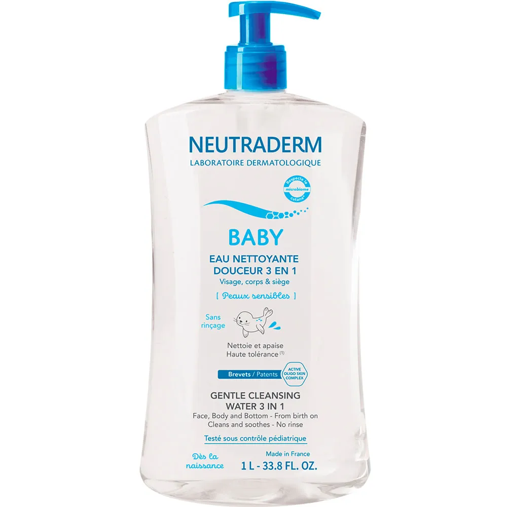 Neutraderm Baby łagodna woda myjąca 3w1, 1 000 ml