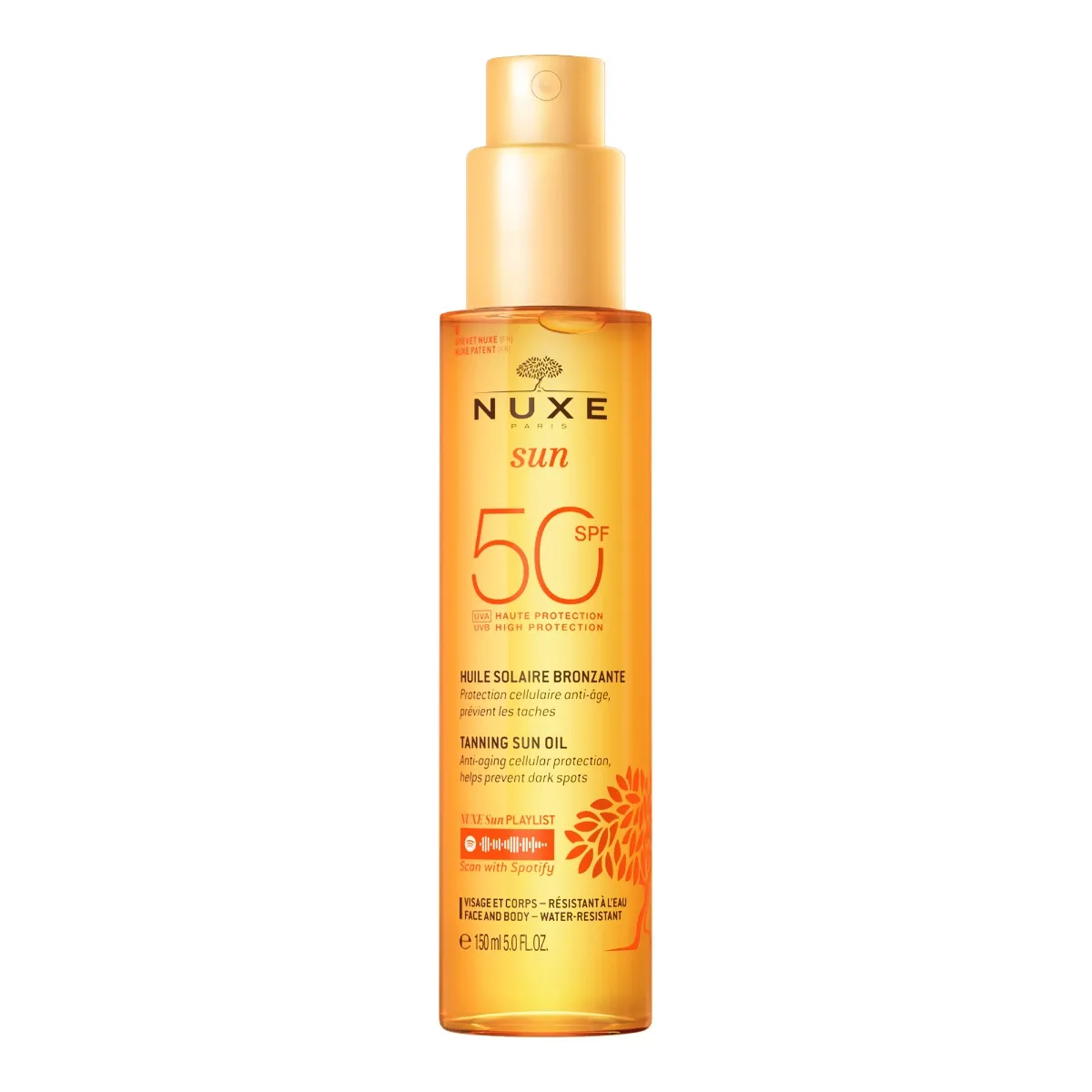 Nuxe Sun olejek do opalania twarzy i ciała SPF50, 150 ml 