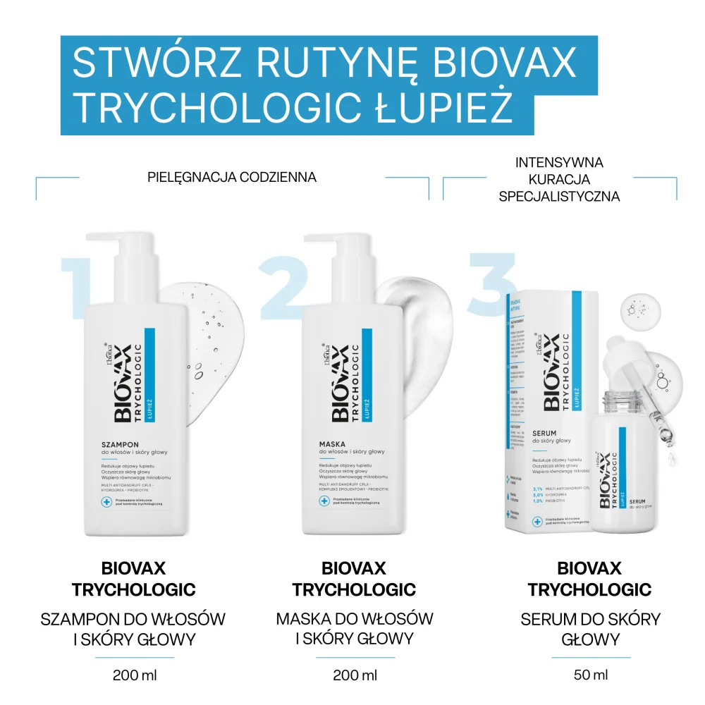 Biovax Trychologic Łupież szampon do włosów i skóry głowy, 200 ml