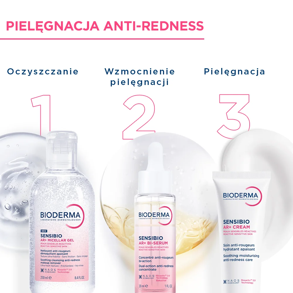 Bioderma Sensibio AR+ Bi serum o podwójnym działaniu redukuje zaczerwienia i wygładza zmarszczki, 30 ml