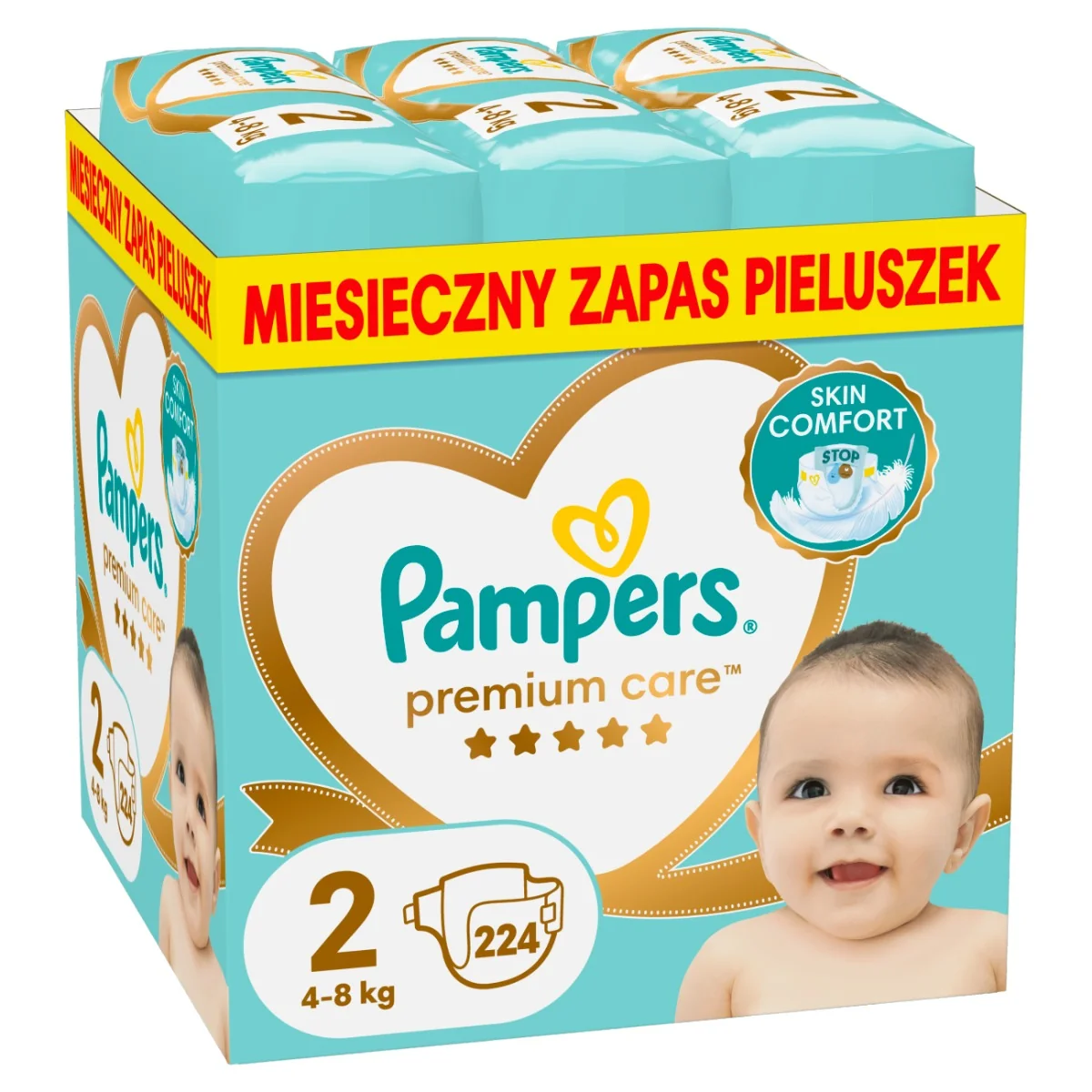 Pampers Premium Care pieluszki rozmiar 2 mini (4-8 kg), 224 szt.