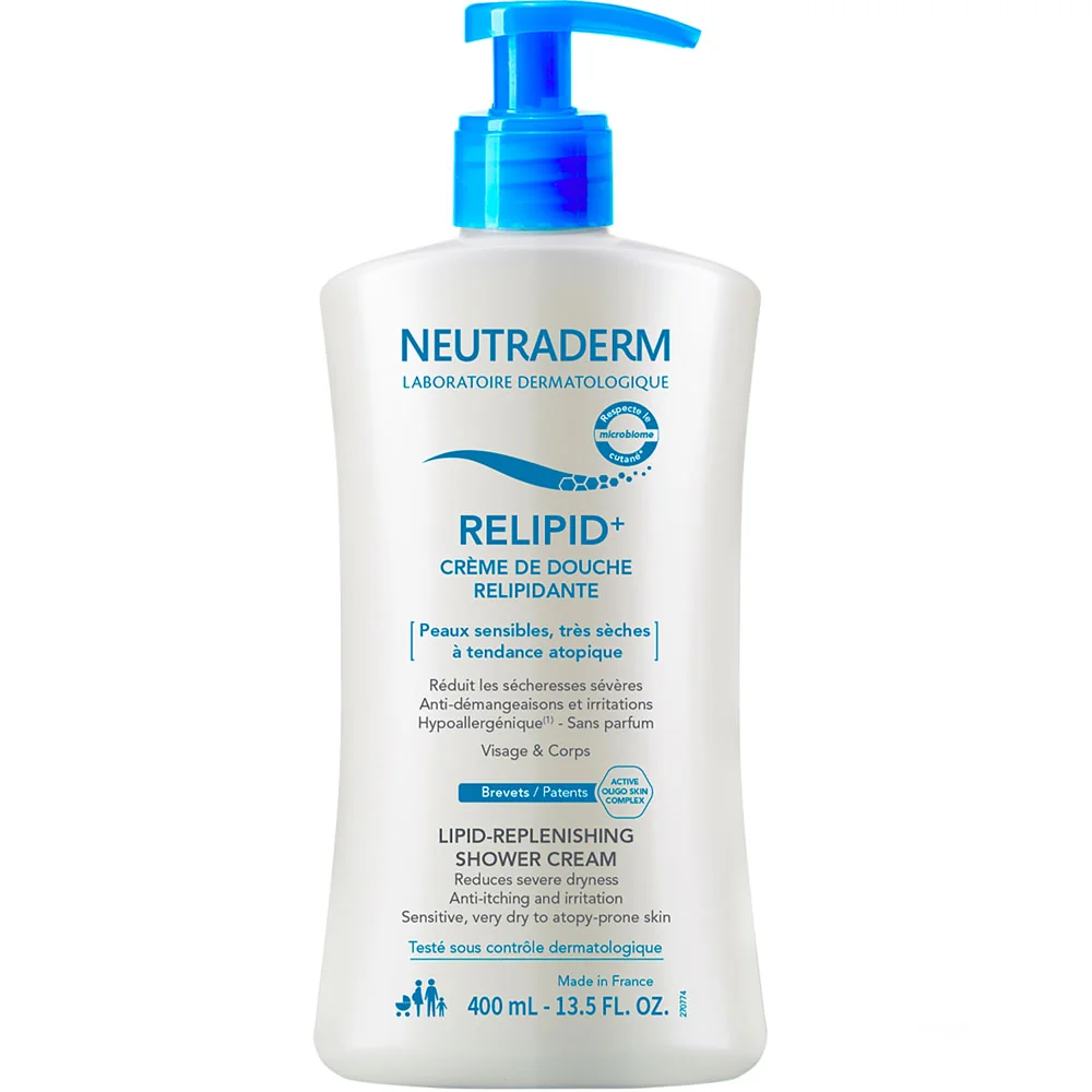 Neutraderm Relipid+, krem do mycia pod prysznic odbudowujący warstwę lipidową, 400 ml