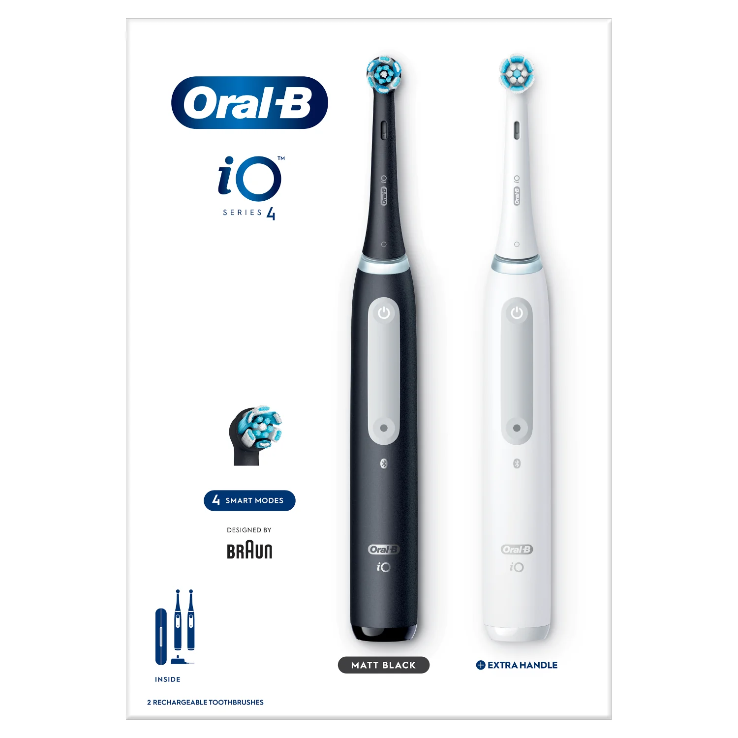 Oral-B iO Series 4 Duo Black/White, szczoteczka elektryczna do zębów, 2 szt.