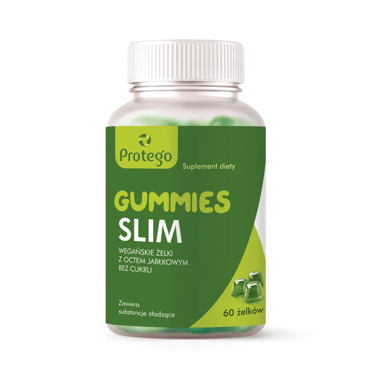 Protego Gummies Slim, wegańskie żelki z octem jabłkowym, 60 szt.