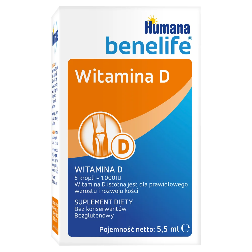 HUMANA Benelife Witamina D, krople, 5,5 ml