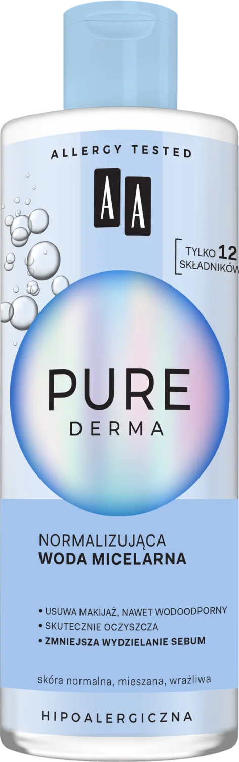 AA Pure Derma, normalizująca woda micelarna, 400 ml