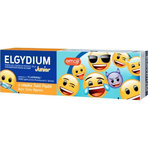 Eldygium Junion Emoji, pasta do zębów dla dzieci o smaku tutti-frutti, 50 ml