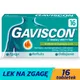 Gaviscon, (250 mg + 133,5 mg + 80 mg), 16 tabletek do rozgryzania i żucia, smak mięty
