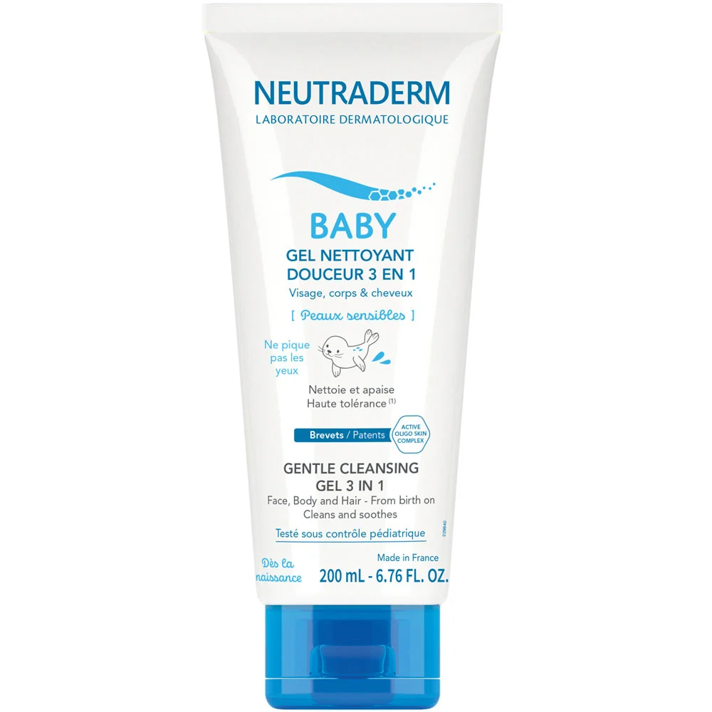 Neutraderm Baby, łagodny żel myjący 3w1, 200 ml