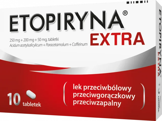 Etopiryna Extra,  0,25g+0,2g+0,05g, 10 tabletek