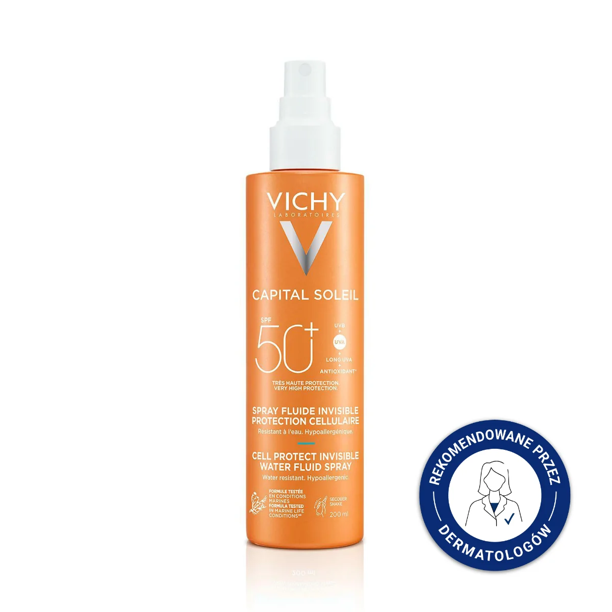 Vichy Capital Soleil Cell Protect UV Spray Ochronny do ciała SPF50+, 200 ml