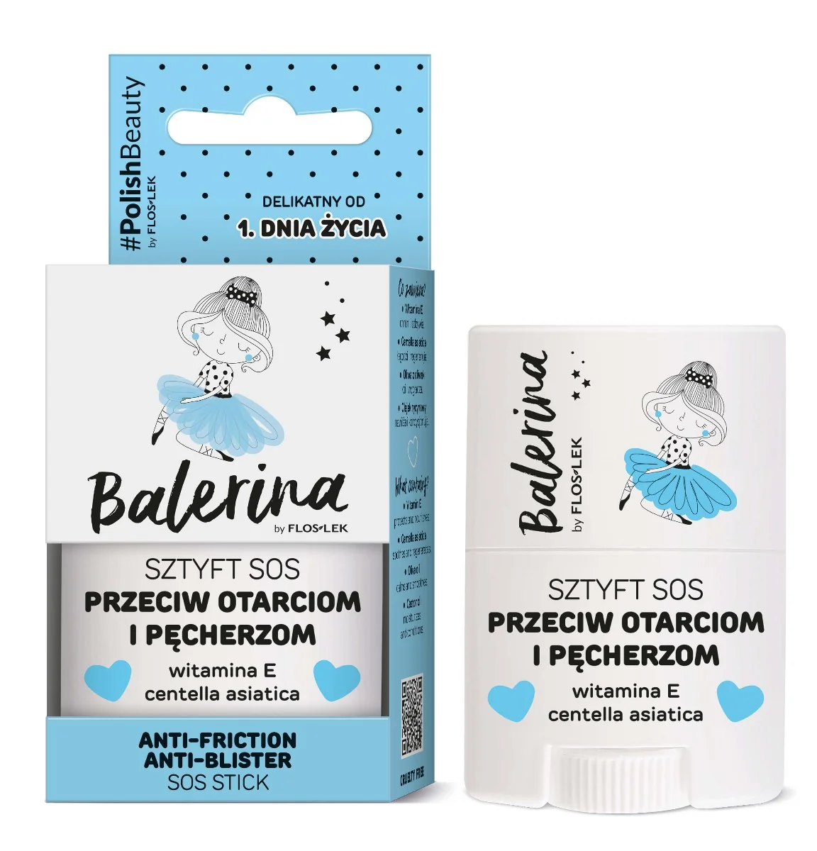 Floslek Balerina, sztyft SOS przeciw otarciom i pęcherzom, 20 g