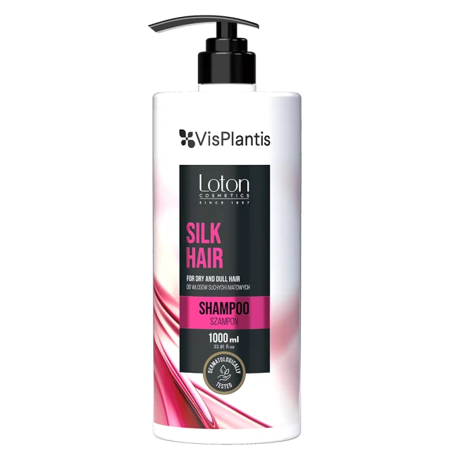 VisPlantis Loton Silk Hair, szampon do włosów suchych i matowych z jedwabiem, 1000 ml