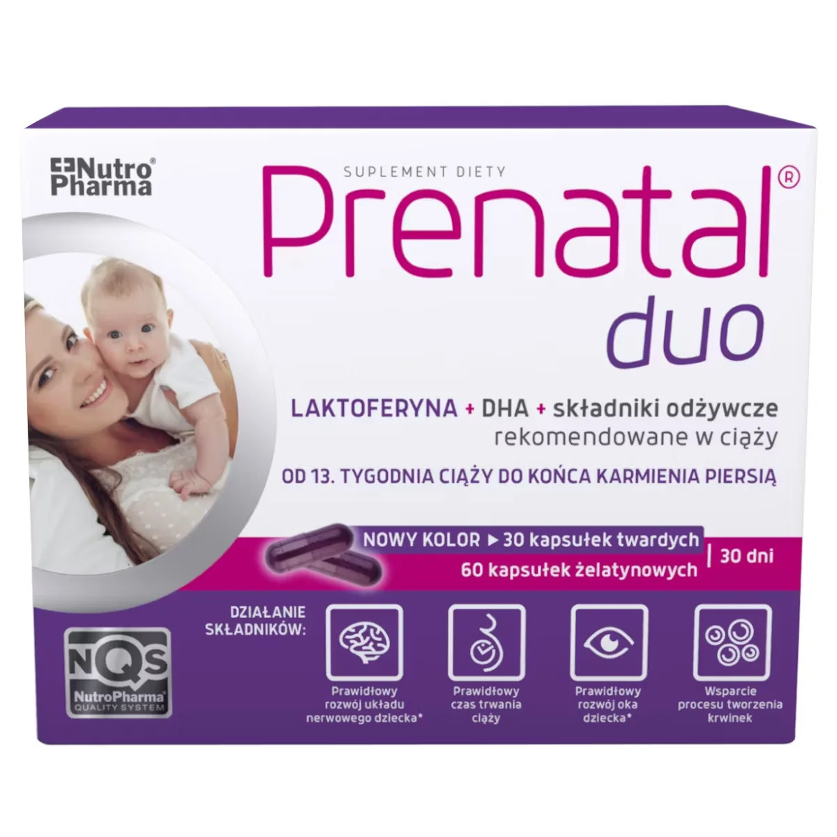 Prenatal Duo, 60 kapsułek żelowych + 30 tabletek