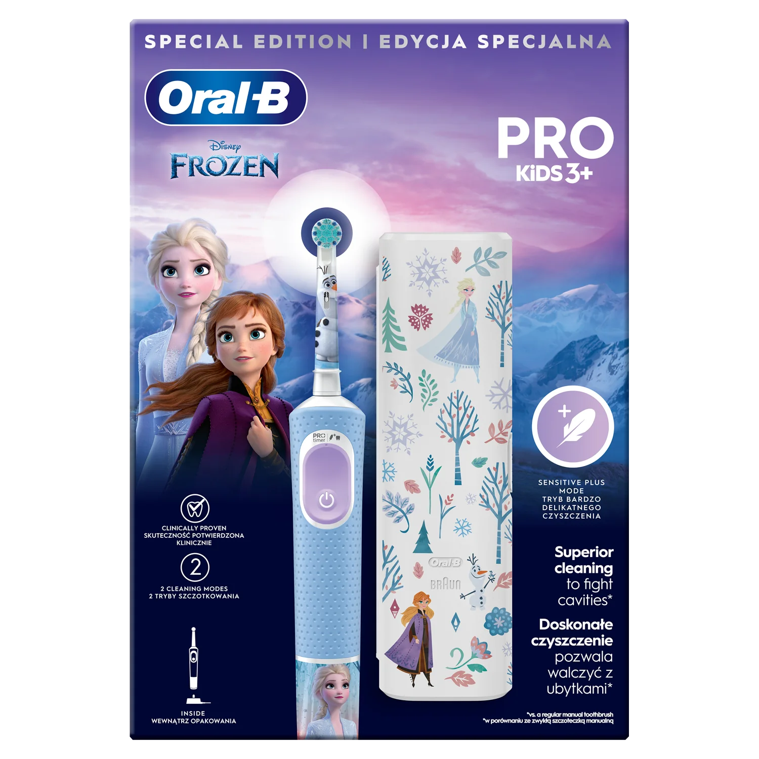 Oral-B Pro Kids 3+, Szczoteczka elektryczna, Frozen