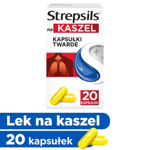 Strepsils na kaszel, 375 mg, 20 kapsułek twardych