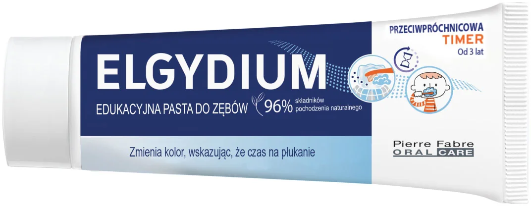 Elgydium timer, pasta do zębów dla dzieci edukacyjna przeciwpróchnicowa, 50 ml