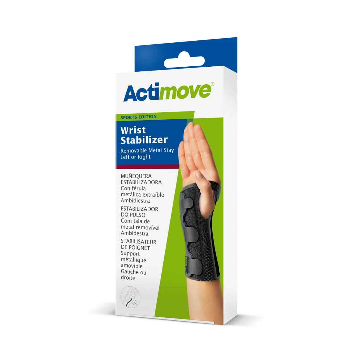 Actimove Sports Edition, orteza stabilizująca nadgarstek, lewa/prawa, czarna, L/XL