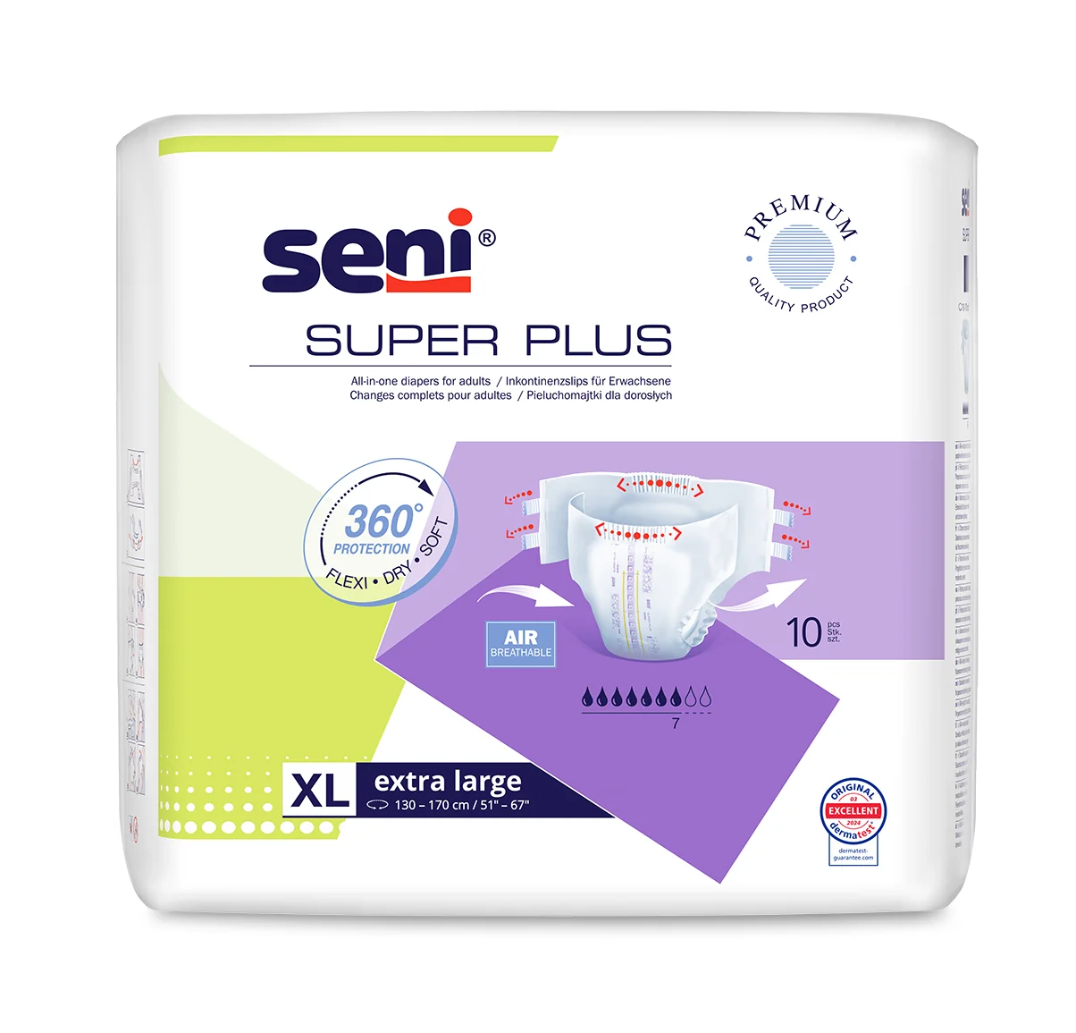 Seni Super Plus, pieluchomajtki XL, 10 szt.