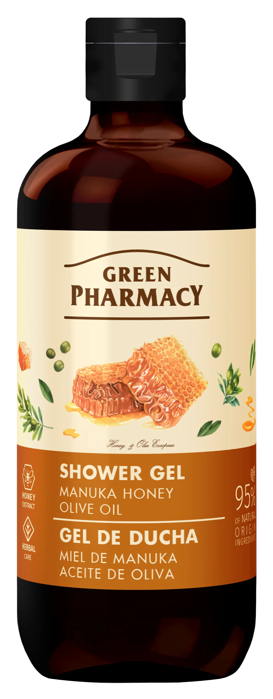 Green Pharmacy, żel pod prysznic, Oliwka i Miód manuka, 500 ml