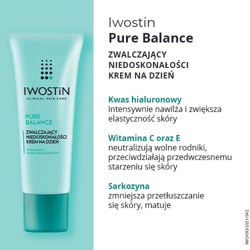 Iwostin Pure Balance krem zwalczający niedoskonałości na dzień, 50 ml