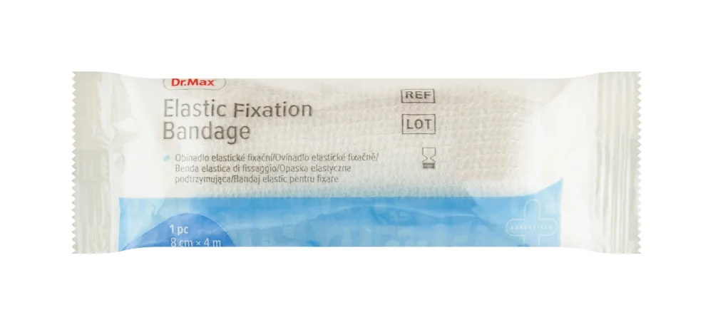 Elastic Fixation Bandage Dr. Max, opaska podtrzymująca 8 cm x 4 m, 1 sztuka