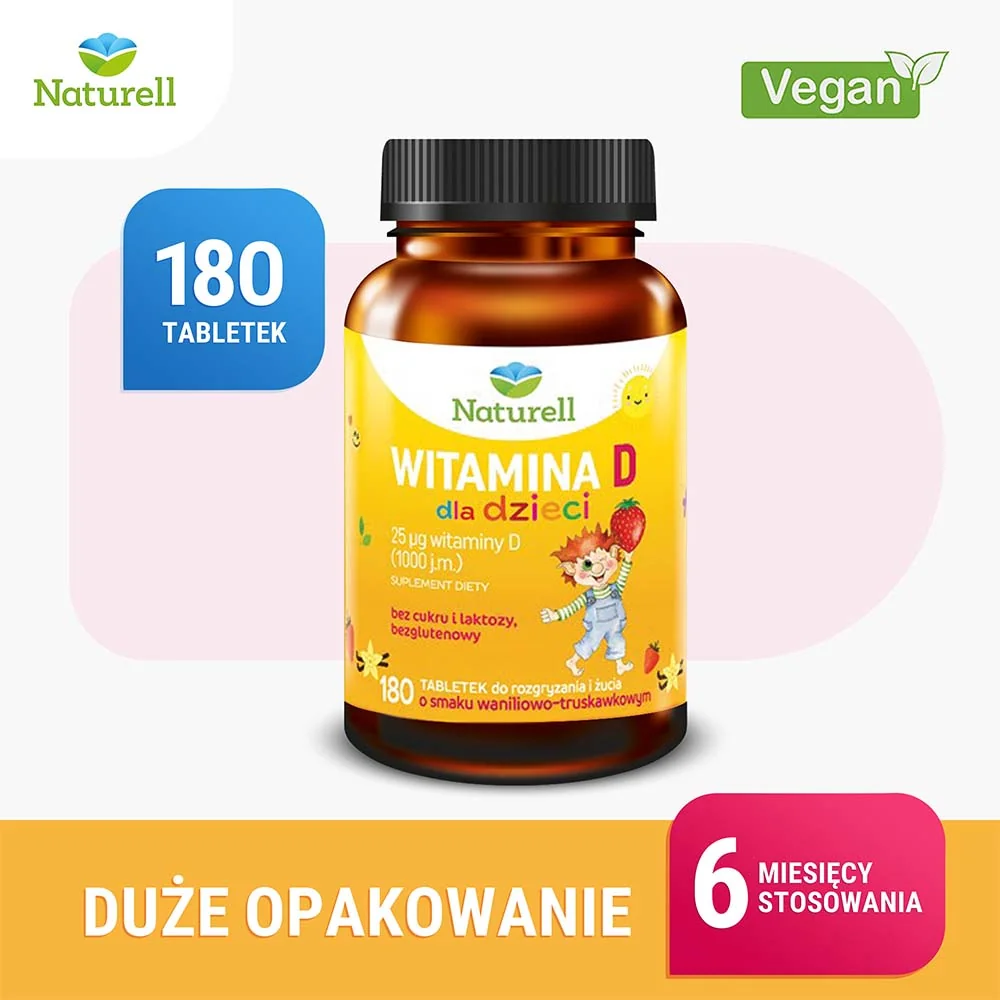 Naturell witamina D dla dzieci 180 tabletek