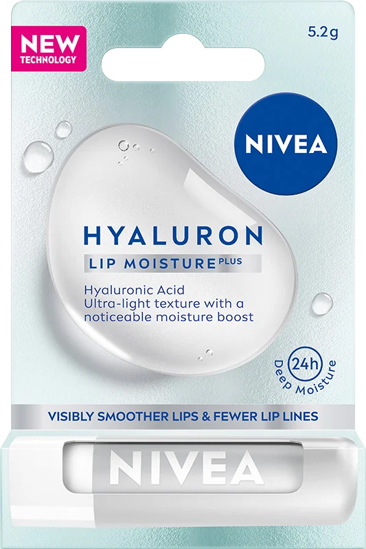 Nivea Hyaluron Moisture Plus, balsam do ust transparentny, 5,2 g