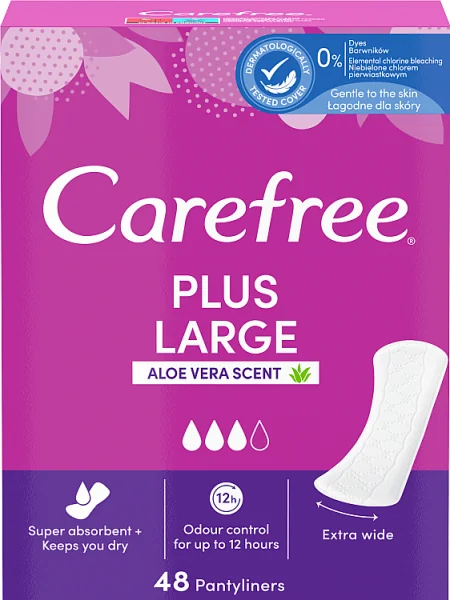 Carefree Plus Large Aloe Vera Scent, wkładki higieniczne, 48 sztuk