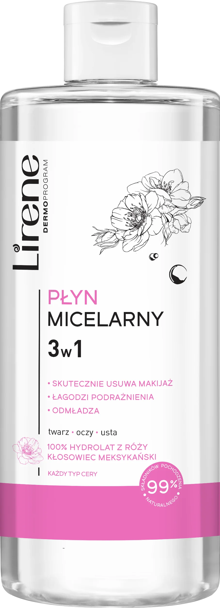 Lirene, kojący płyn micelarny 3w1, 400 ml