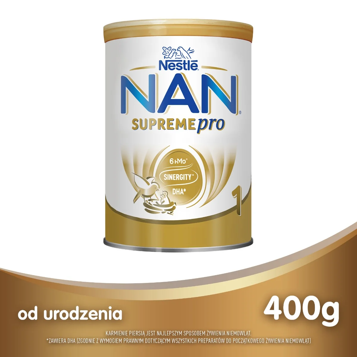 Nestle Nan Supremepro 1, mleko początkowe w proszku dla niemowląt od urodzenia, 400 g 