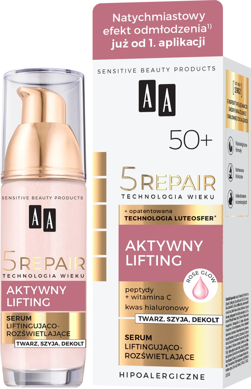 AA 5Repair liftingująco-rozświetlające serum 50+, 35 ml