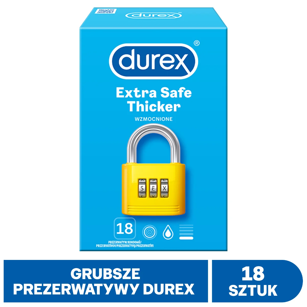 Durex Extra Safe, prezerwatywy, 18 sztuk