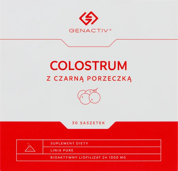 Colostrum z czarną porzeczką Genactiv, suplement diety, 30 saszetek