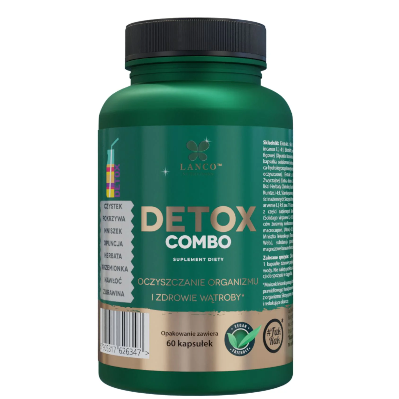 Lanco Nutrition Detox Combo, Oczyszczanie organizmu, 60 kapsułek