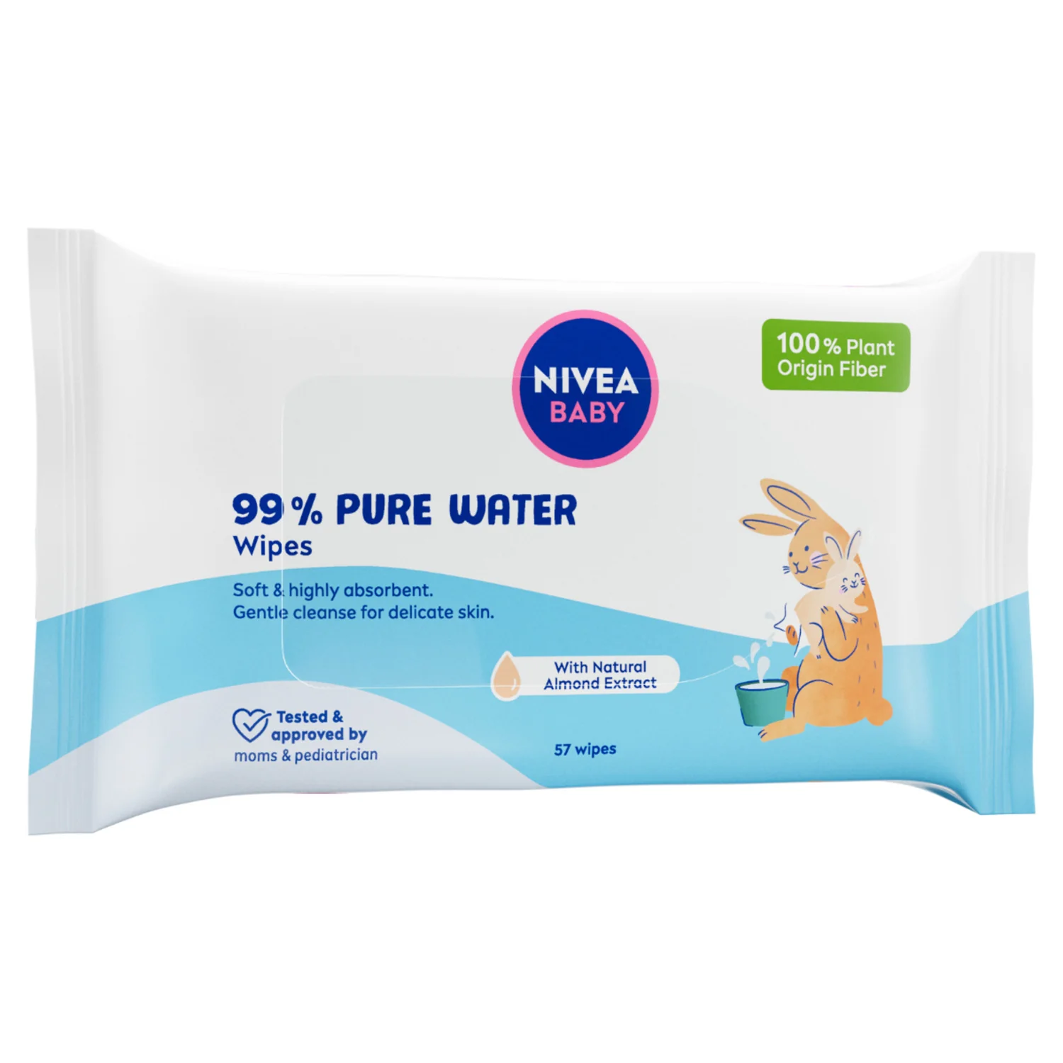 Nivea Baby, chusteczki nawilżane Pure Water 57 szt.