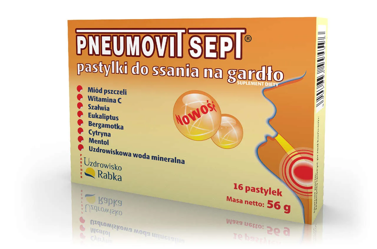 Pneumovit Sept, suplement diety, 16 pastylek do ssania