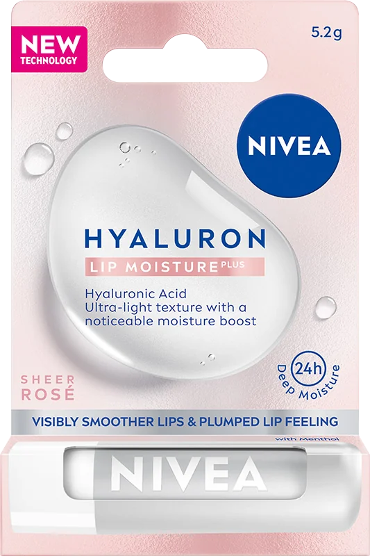 Nivea Hyaluron Moisture Plus, balsam do ust Sheer Rose, 5,2 g