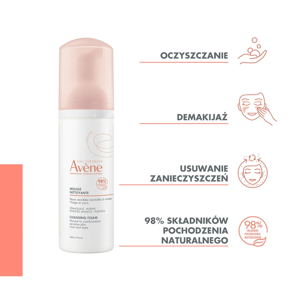 Avène pianka oczyszczająca, 150 ml