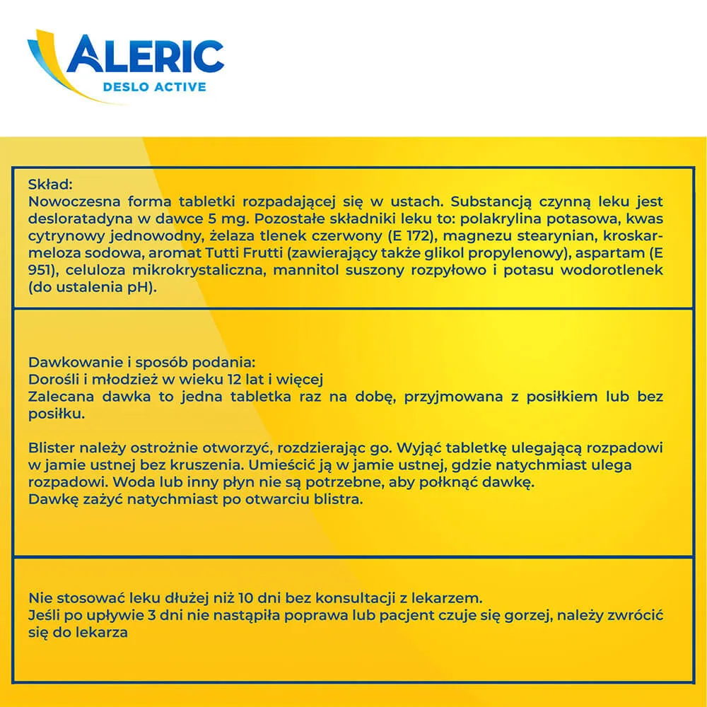 Aleric Deslo Active, 5 mg, 10 tabletek 
